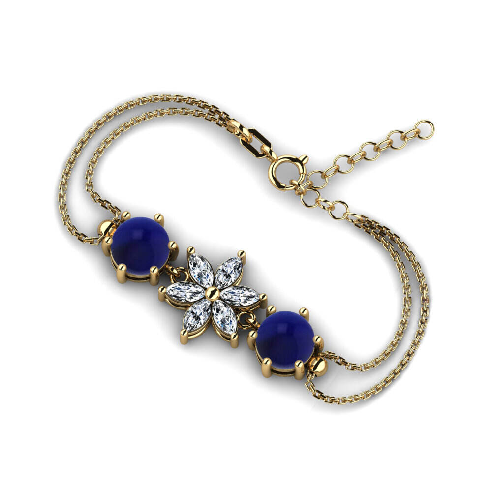 凸圆形 黄色K金-14k 手链