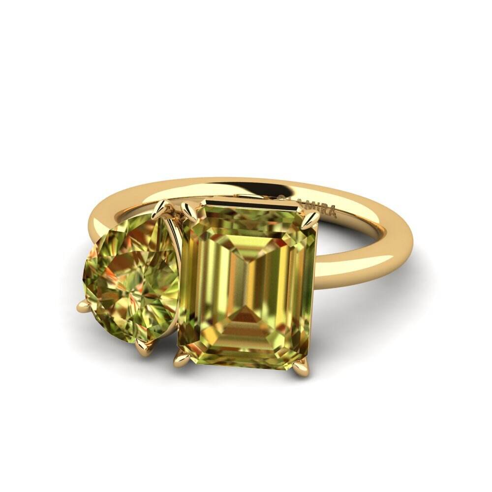 Toi et Moi 苏丹石 订婚戒指