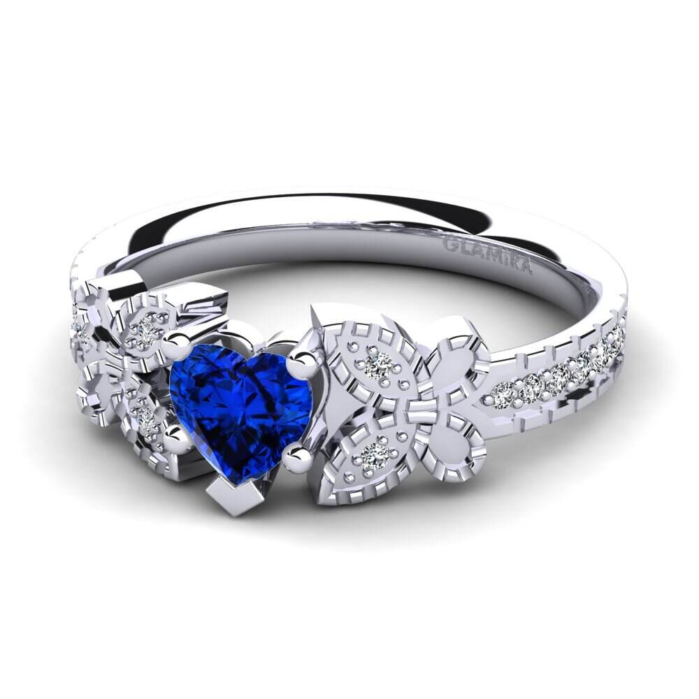 Vintage 蓝宝石（人造） 订婚戒指