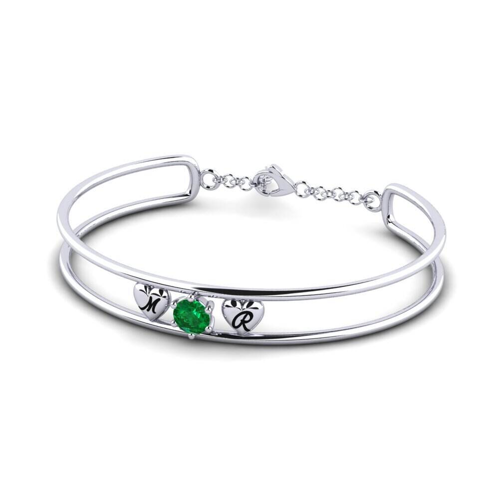 首字母&名字 翡翠（人造） 白色K金-14k 手链