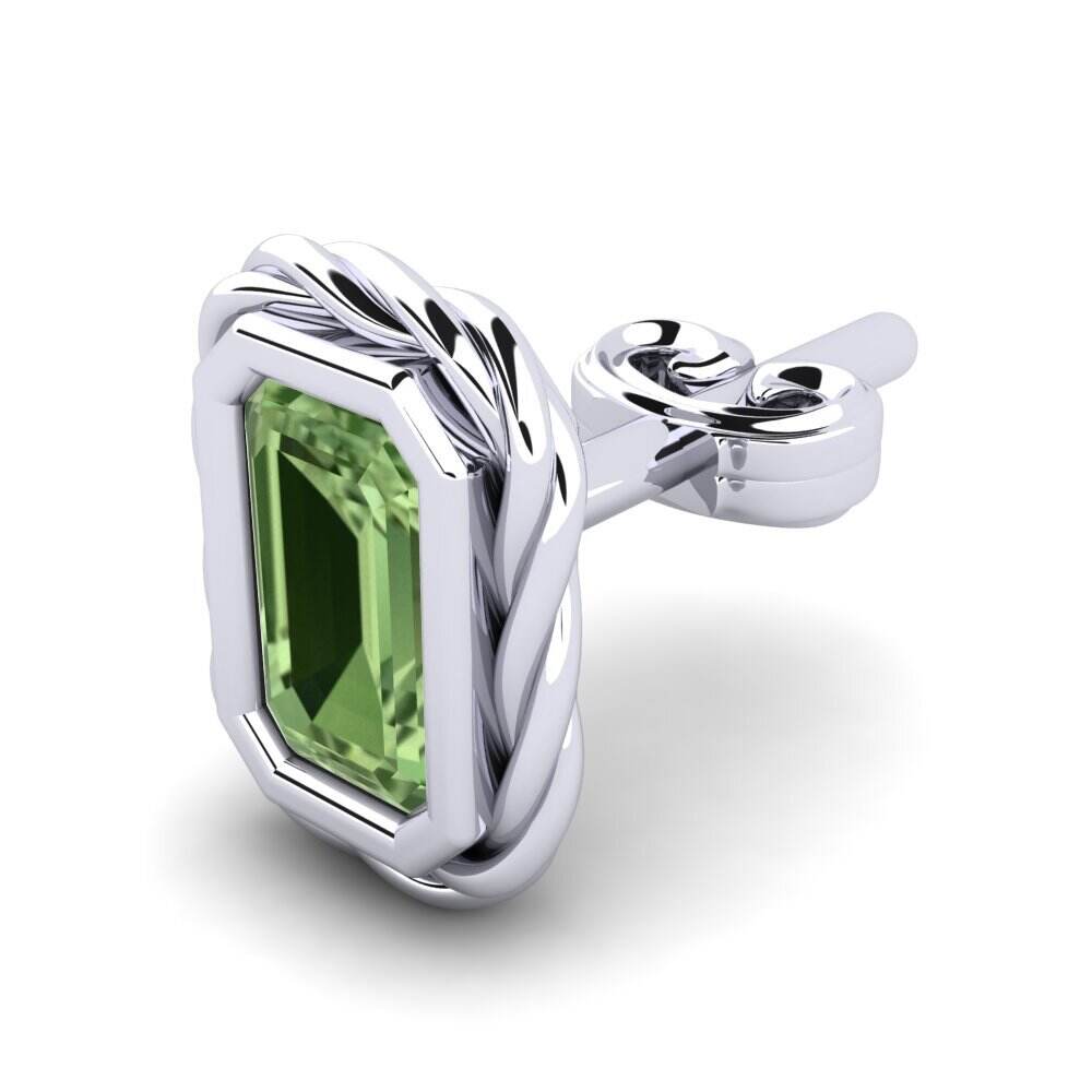 绿色蓝宝石 男士耳环 Hoopa