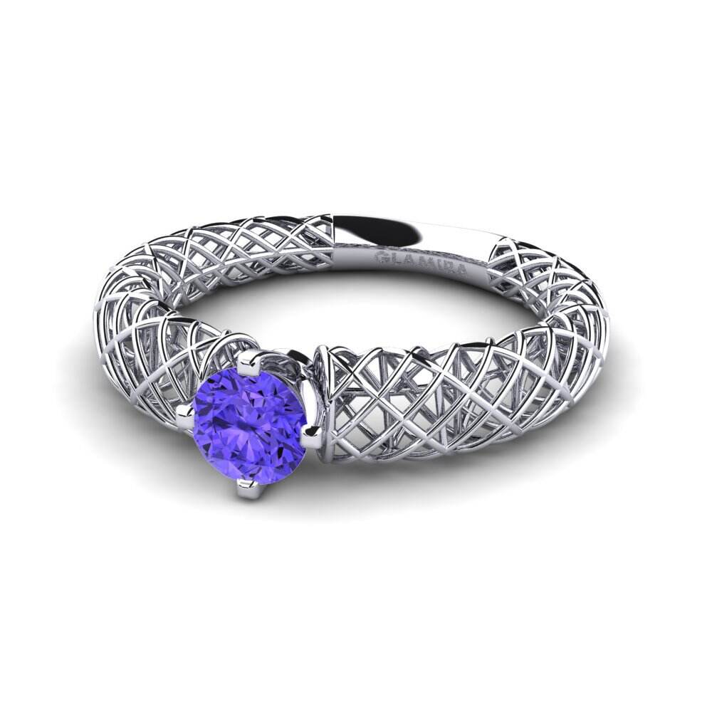 融合 坦桑石 订婚戒指