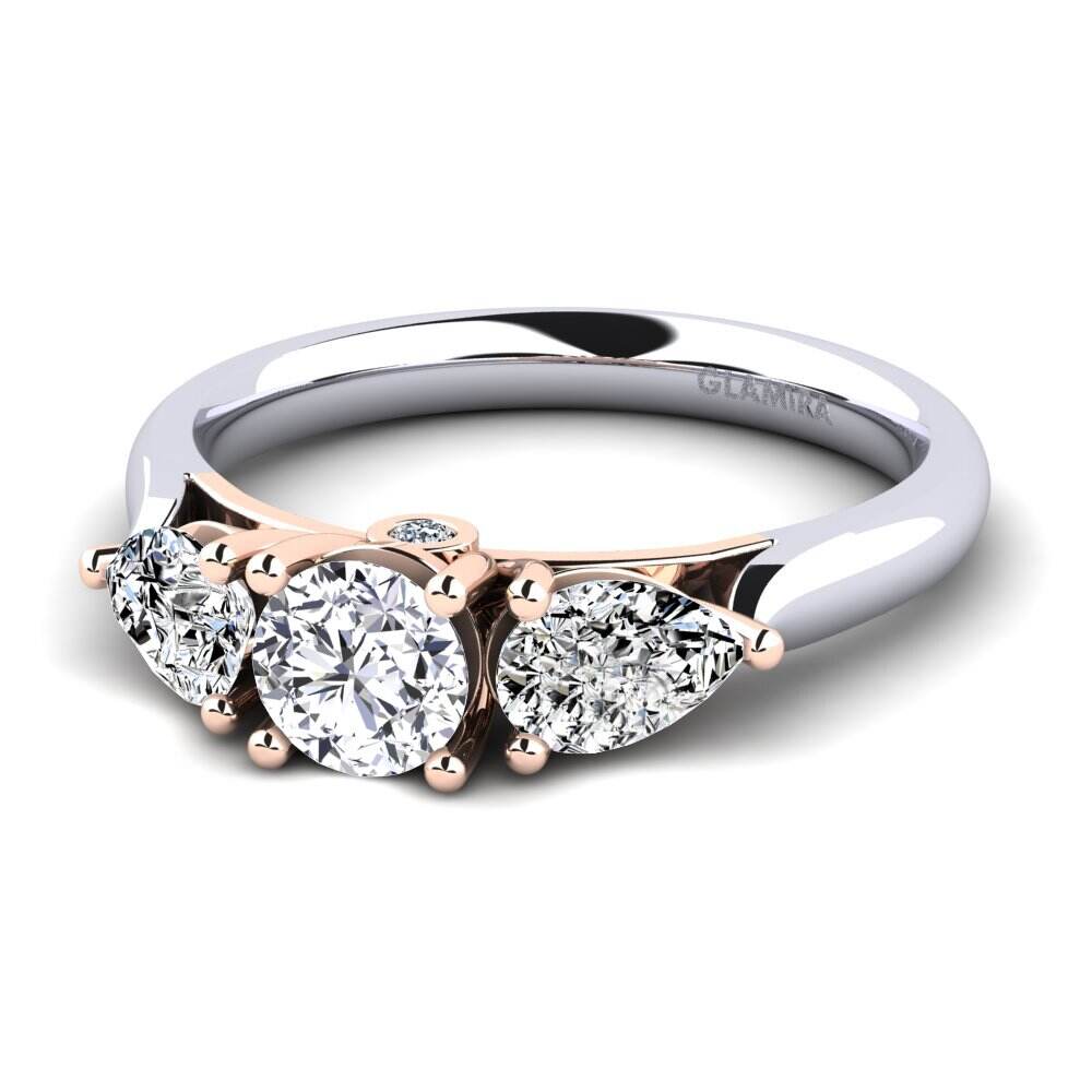 Trilogy 红白K金-14k 戒指