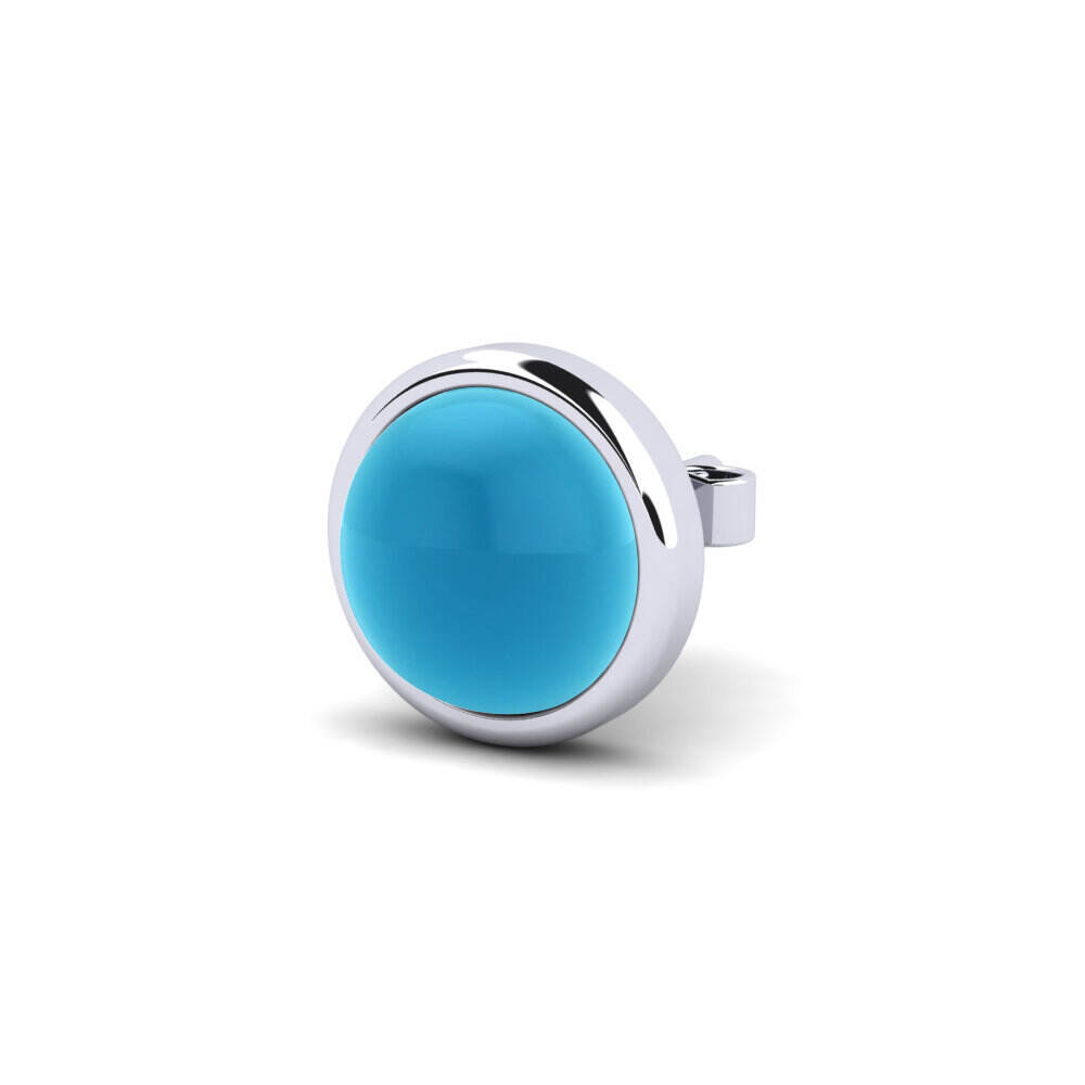 卡波雄蓝色托帕石 男士耳环 Golem