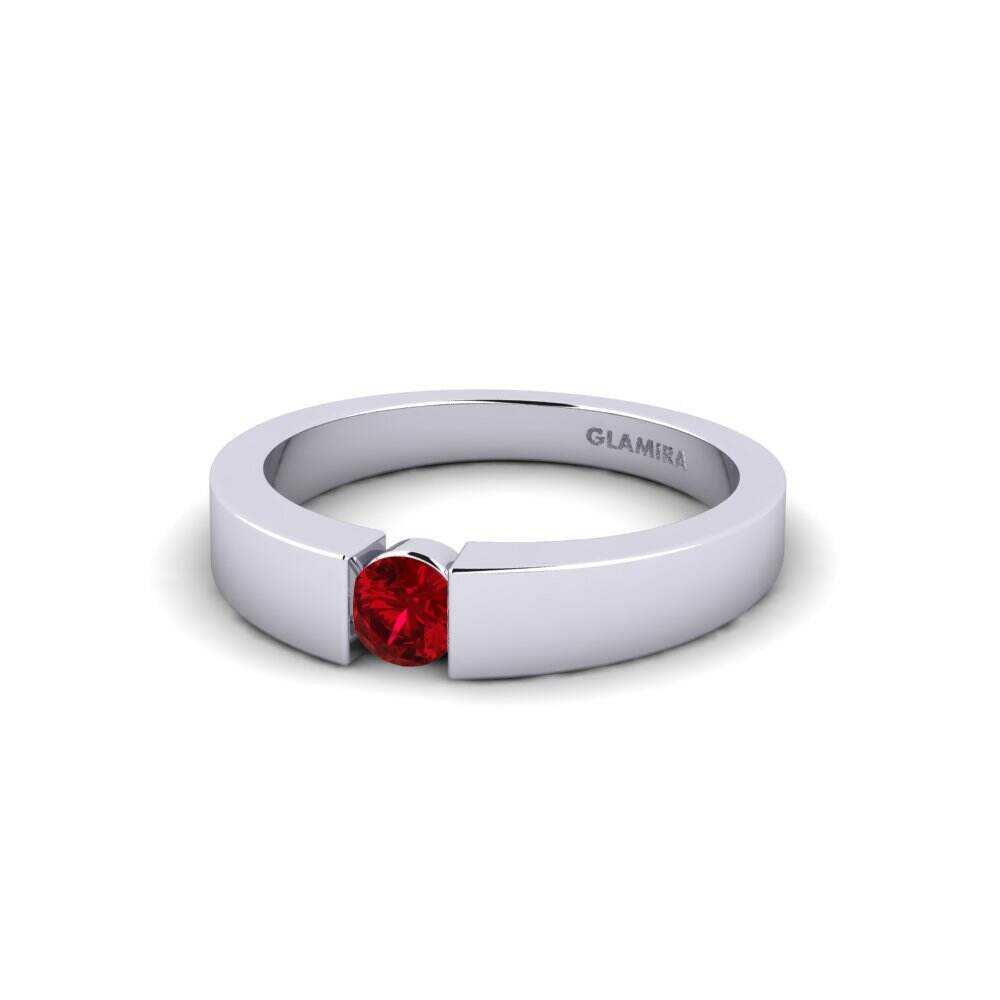 张力 红色氧化锆 戒指