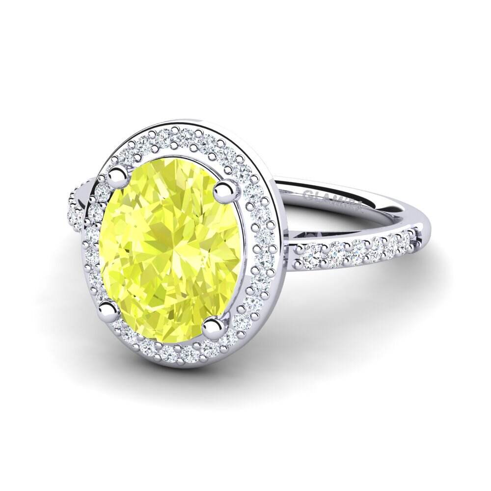 光晕 柠檬水晶 订婚戒指