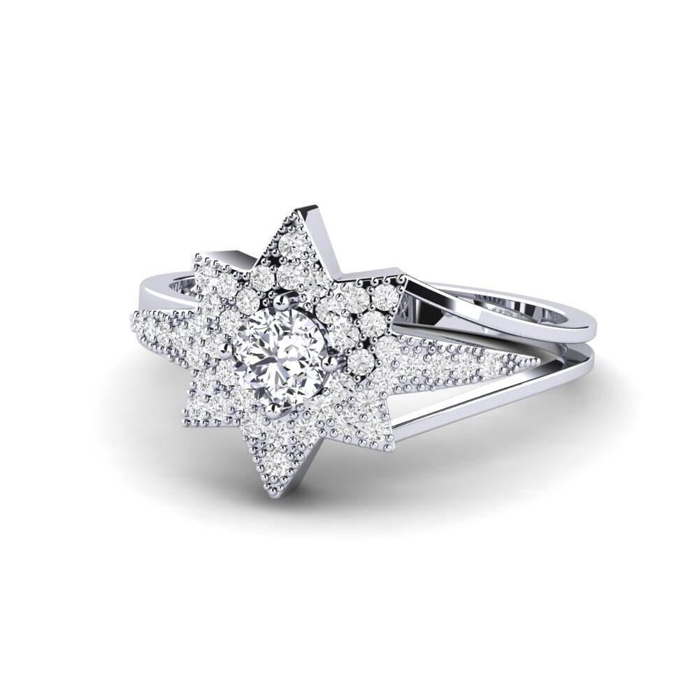 星星 实验室培育钻石 订婚戒指