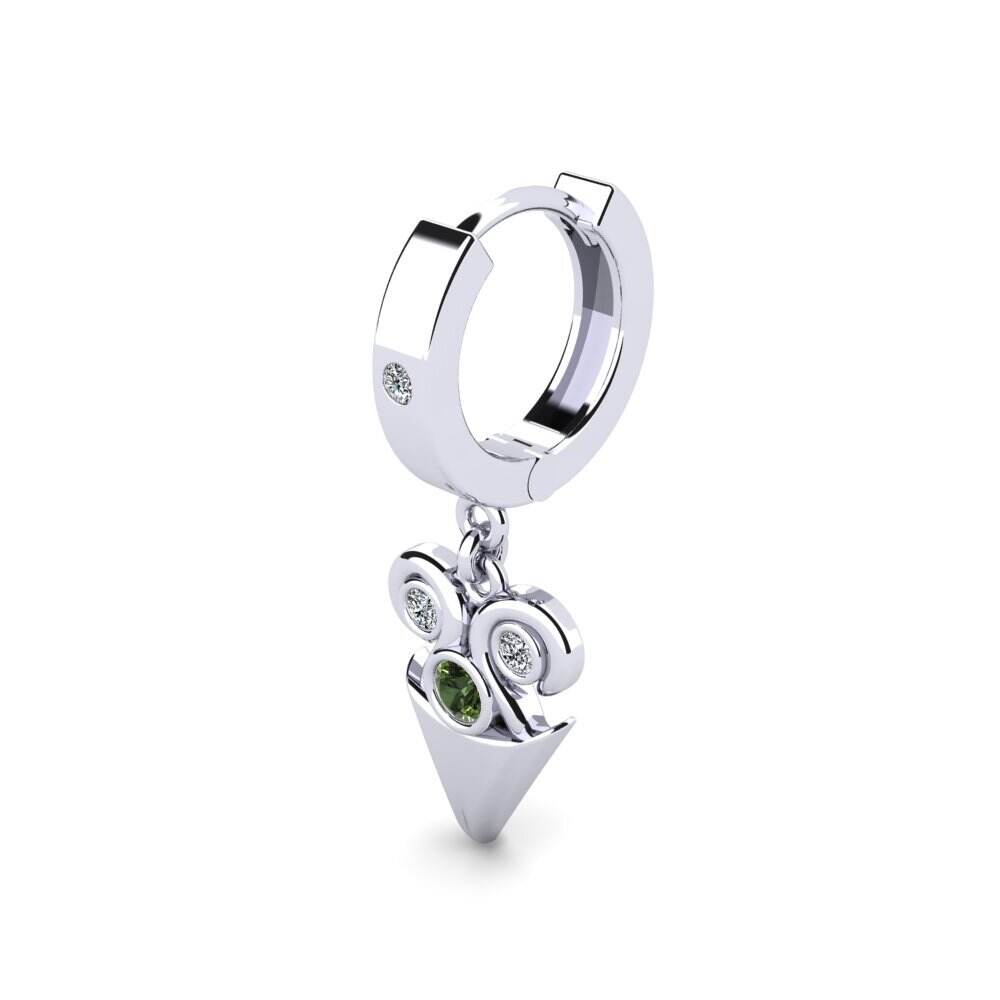 绿色蓝宝石 男士耳环 Toyqu