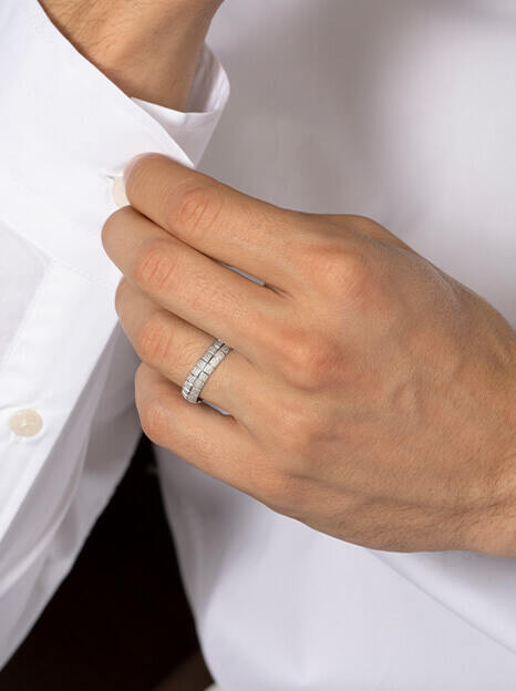 银质男士结婚戒指